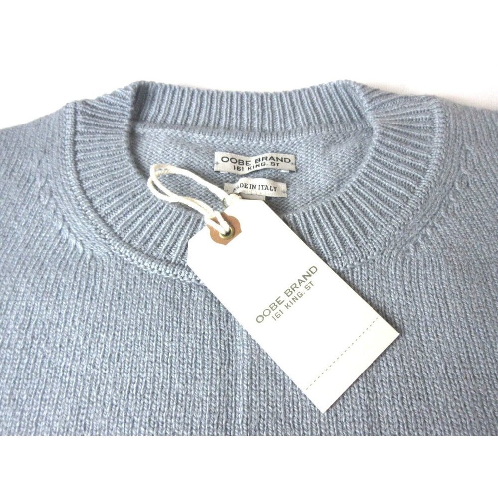 OOBE Brand Men's Samson Crew Neck Cashmere Sweater Light Blue NWT - Picture 5 of 7